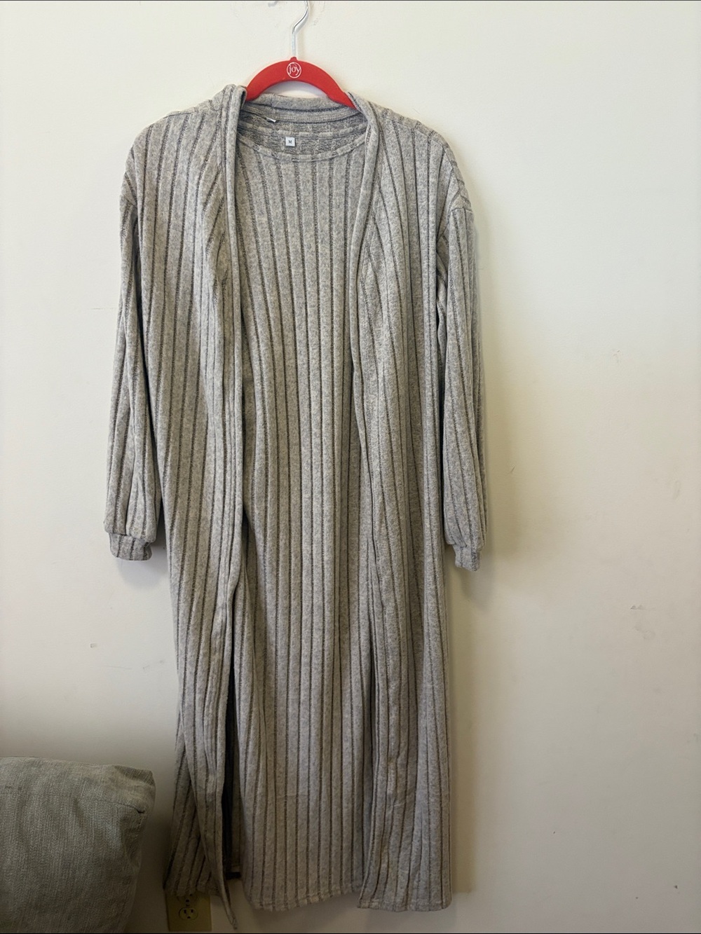SHEIN Beige Striped Maxi Dress and Duster Cardigan Set - Picture 9 of 9